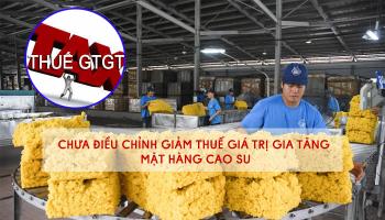 CHƯA ĐIỀU CHỈNH GIẢM THUẾ GIÁ TRỊ GIA TĂNG MẶT HÀNG CAO SU